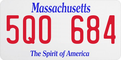 MA license plate 5QO684