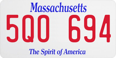 MA license plate 5QO694