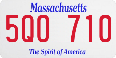 MA license plate 5QO710