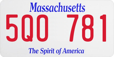 MA license plate 5QO781