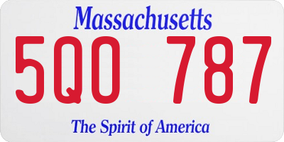 MA license plate 5QO787