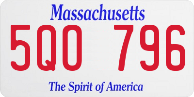 MA license plate 5QO796