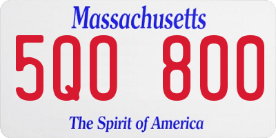 MA license plate 5QO800