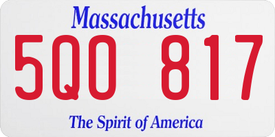 MA license plate 5QO817