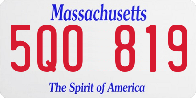 MA license plate 5QO819