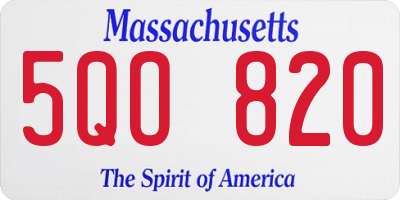 MA license plate 5QO820