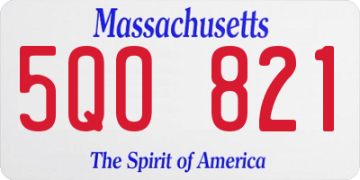 MA license plate 5QO821