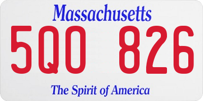 MA license plate 5QO826
