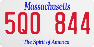 MA license plate 5QO844