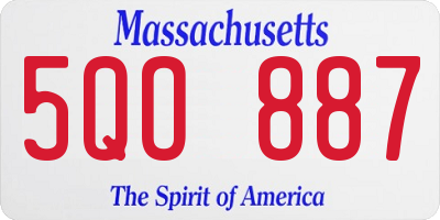 MA license plate 5QO887