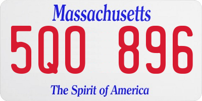 MA license plate 5QO896