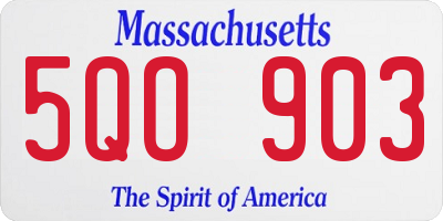 MA license plate 5QO903