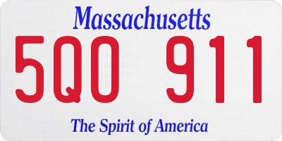 MA license plate 5QO911