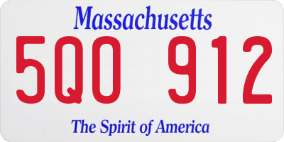 MA license plate 5QO912
