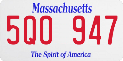 MA license plate 5QO947