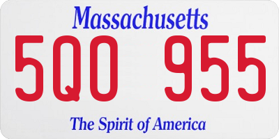 MA license plate 5QO955