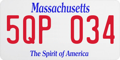 MA license plate 5QP034