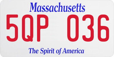 MA license plate 5QP036