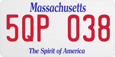 MA license plate 5QP038