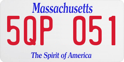 MA license plate 5QP051