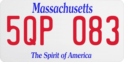 MA license plate 5QP083
