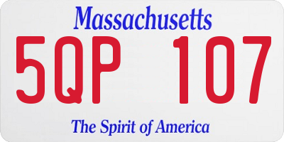 MA license plate 5QP107