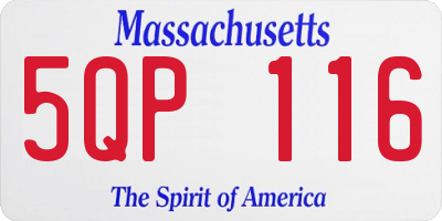 MA license plate 5QP116