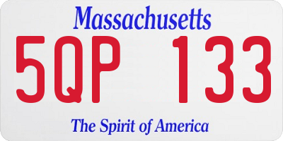 MA license plate 5QP133