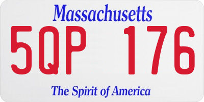 MA license plate 5QP176