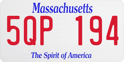 MA license plate 5QP194