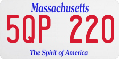 MA license plate 5QP220