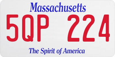 MA license plate 5QP224