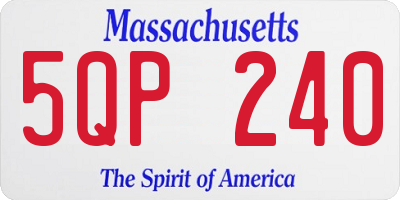MA license plate 5QP240