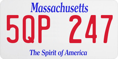 MA license plate 5QP247