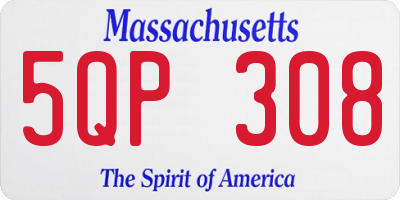 MA license plate 5QP308