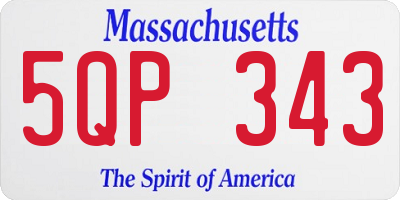 MA license plate 5QP343