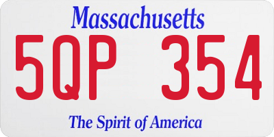 MA license plate 5QP354