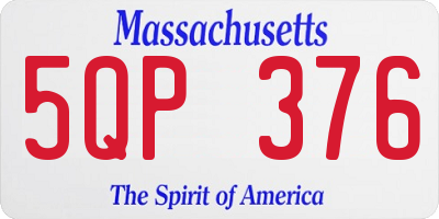 MA license plate 5QP376