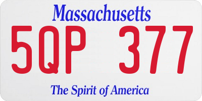 MA license plate 5QP377