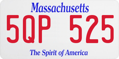 MA license plate 5QP525