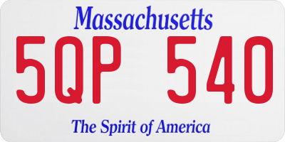 MA license plate 5QP540