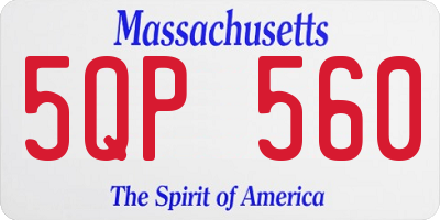 MA license plate 5QP560