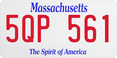 MA license plate 5QP561