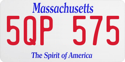 MA license plate 5QP575
