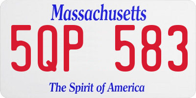 MA license plate 5QP583