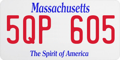MA license plate 5QP605