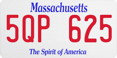 MA license plate 5QP625