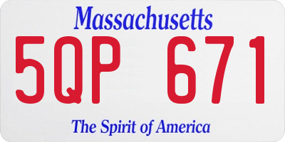 MA license plate 5QP671