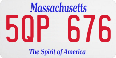 MA license plate 5QP676