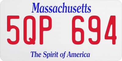 MA license plate 5QP694
